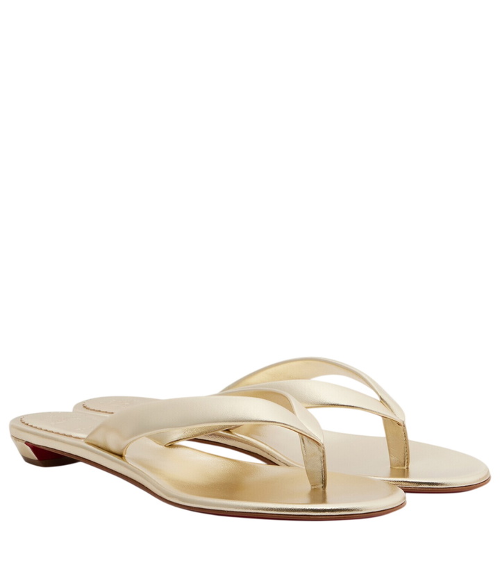 Photo: Christian Louboutin Miss Z metallic leather thong sandals