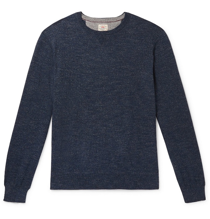 Photo: Faherty - Sconset Donegal Cotton and Cashmere-Blend Sweatshirt - Blue