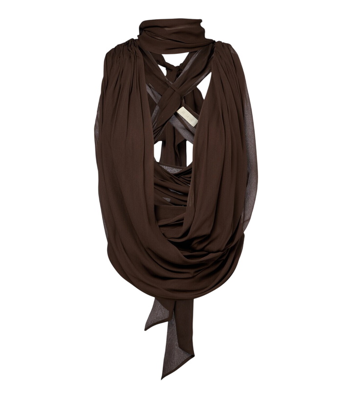 Photo: De La Vali Isolde draped goergette top