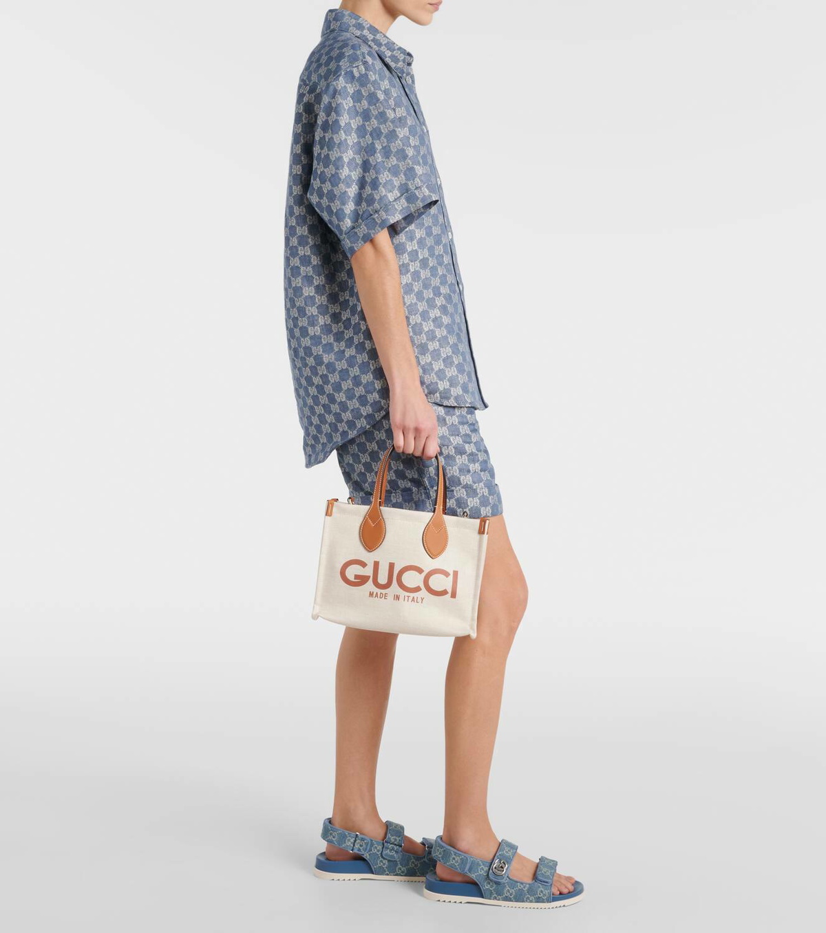 Gucci Double G GG denim sandals