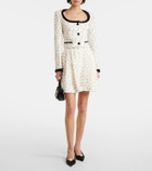 Nina Ricci Polka-dot fringed wool-blend tweed jacket