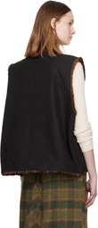 Andersson Bell Black Collarless Pocket Vest