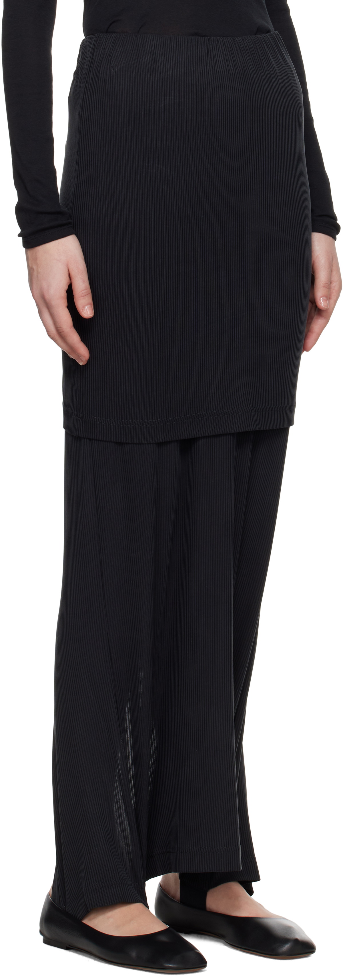 ALAINPAUL Black Fuseau Warm-Up Maxi Skirt