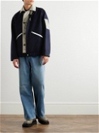Sacai - Shell-Trimmed Padded Brushed-Wool Overshirt - Blue