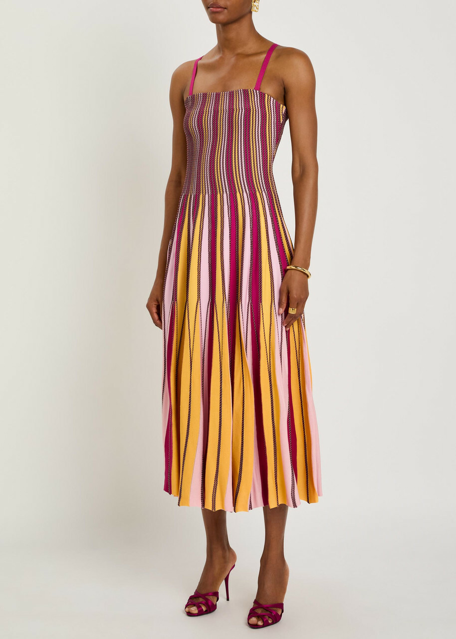 Simkhai Soleil Striped Knit Midi Dress Multicoloured