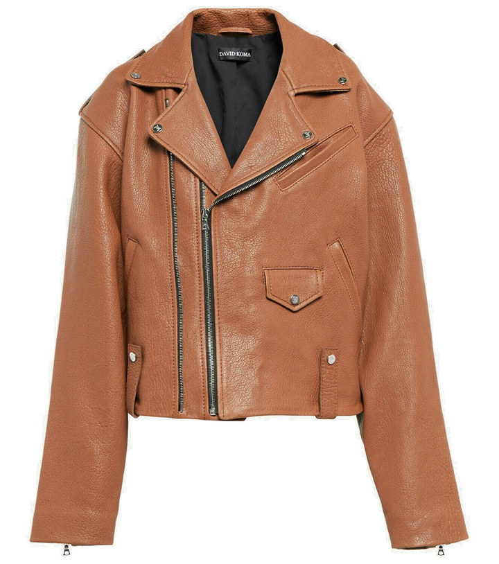 Photo: David Koma Oversized leather jacket