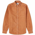 Portuguese Flannel Men's Lobo Button Down Corduroy Shirt in Brick