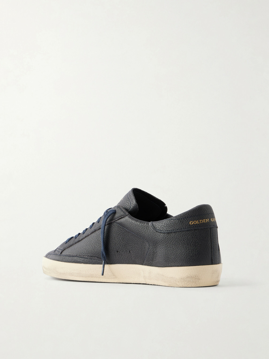 Golden Goose - Super-Star Distressed Full-Grain Leather Sneakers - Blue