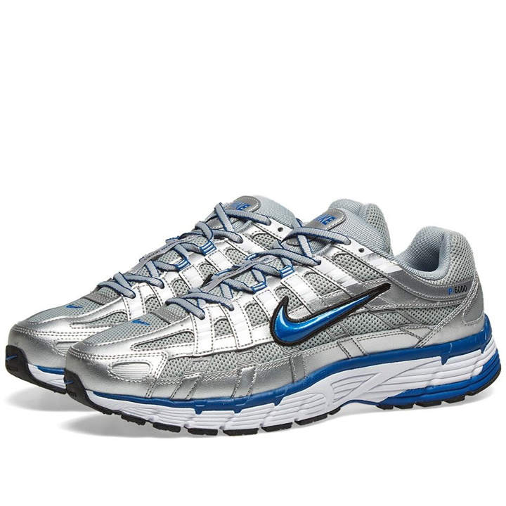 Photo: Nike Men's P-6000 CNCPT Sneakers in Silver/Team Royal/White