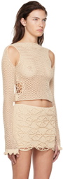 nastyamasha SSENSE Exclusive Beige Crocheted Sweater