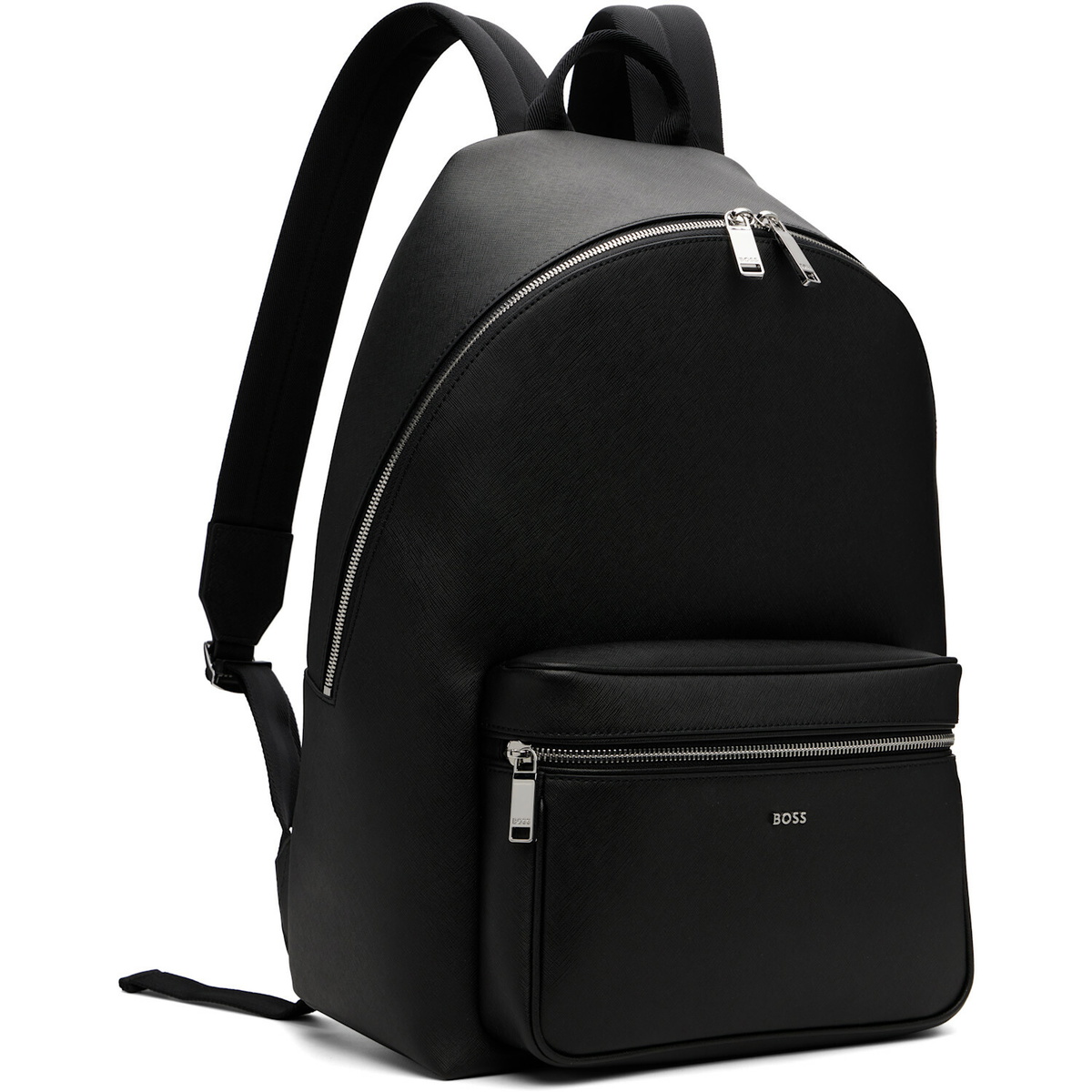 BOSS Black Structured Logo Lettering Backpack