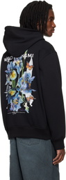WOOYOUNGMI Black Flower Back Logo Hoodie