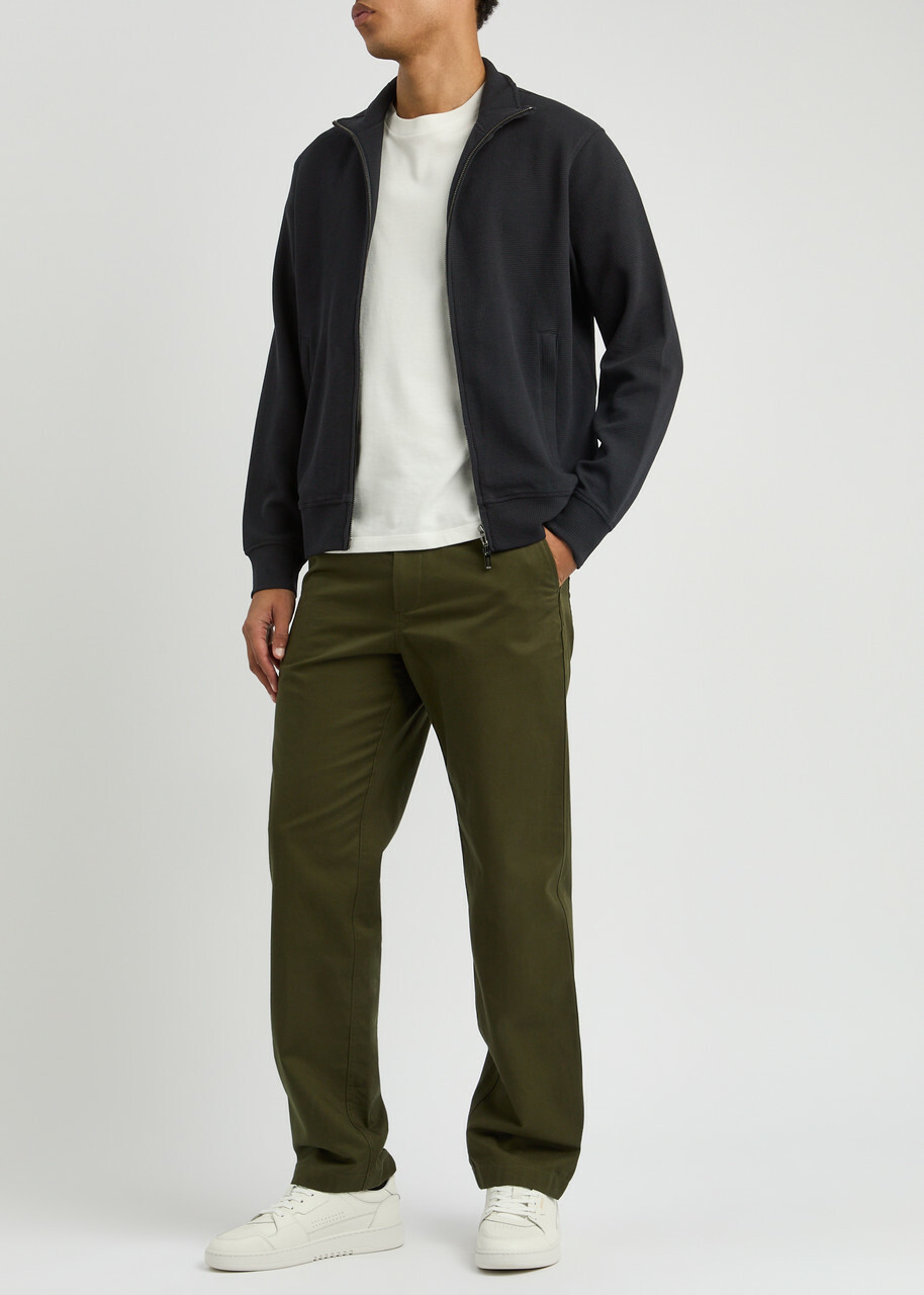 Emporio Armani Waffle-knit Jersey Jacket Navy