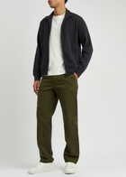 Emporio Armani Waffle-knit Jersey Jacket Navy