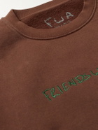 FRIENDS WITH ANIMALS - Logo-Embroidered Cotton-Jersey Sweatshirt - Brown