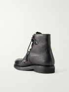 Mr P. - Shearling-Lined Full-Grain Leather Lace-Up Boots - Black