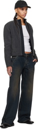 Fax Copy Express Black Basic 2 Loose Dirty Wash Jeans