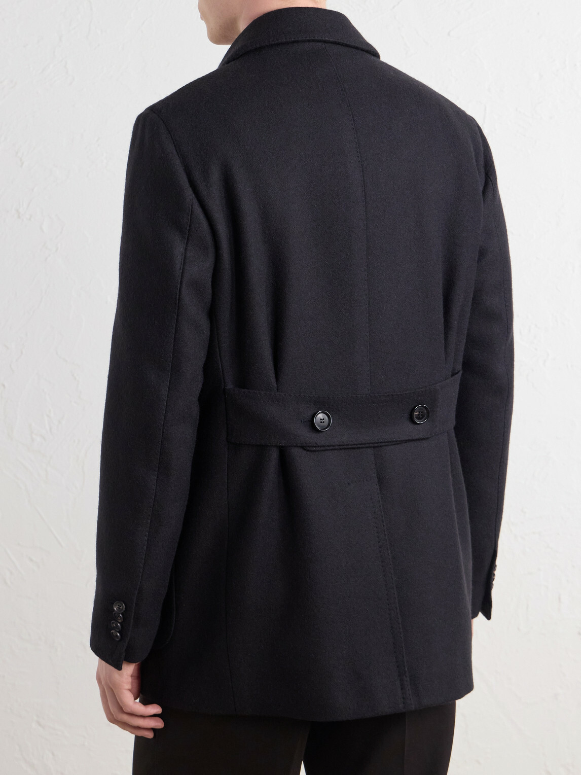 De Petrillo - Double-Breasted Virgin Wool Coat - Black