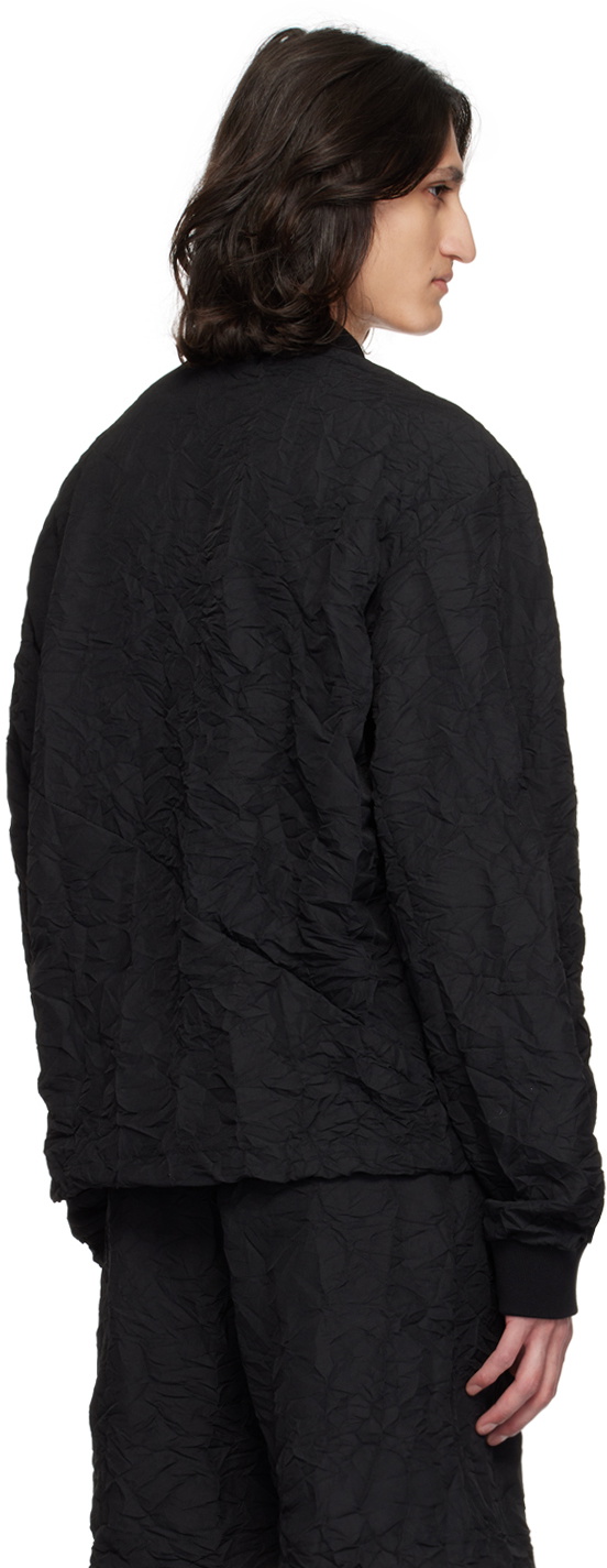 SPENCER BADU Black Crinkled Polo