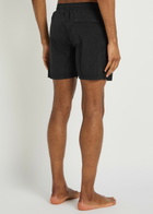 Stone Island Logo Crinkled Nylon Swim Shorts Black