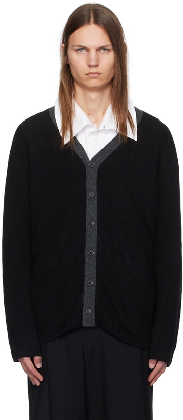 Photo: Y's For Men Black Color Blocking Cardigan