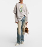 Acne Studios Suede-trimmed leather sneakers
