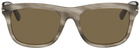 Gucci Taupe Rectangular Sunglasses