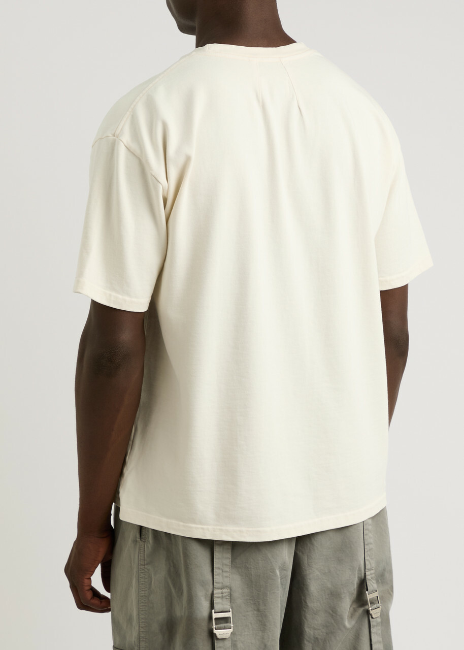 Rhude Premier Cru Printed Cotton T-shirt Cream