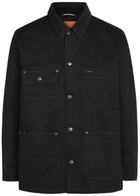Vowels Patch Pocket Denim Jacket Black