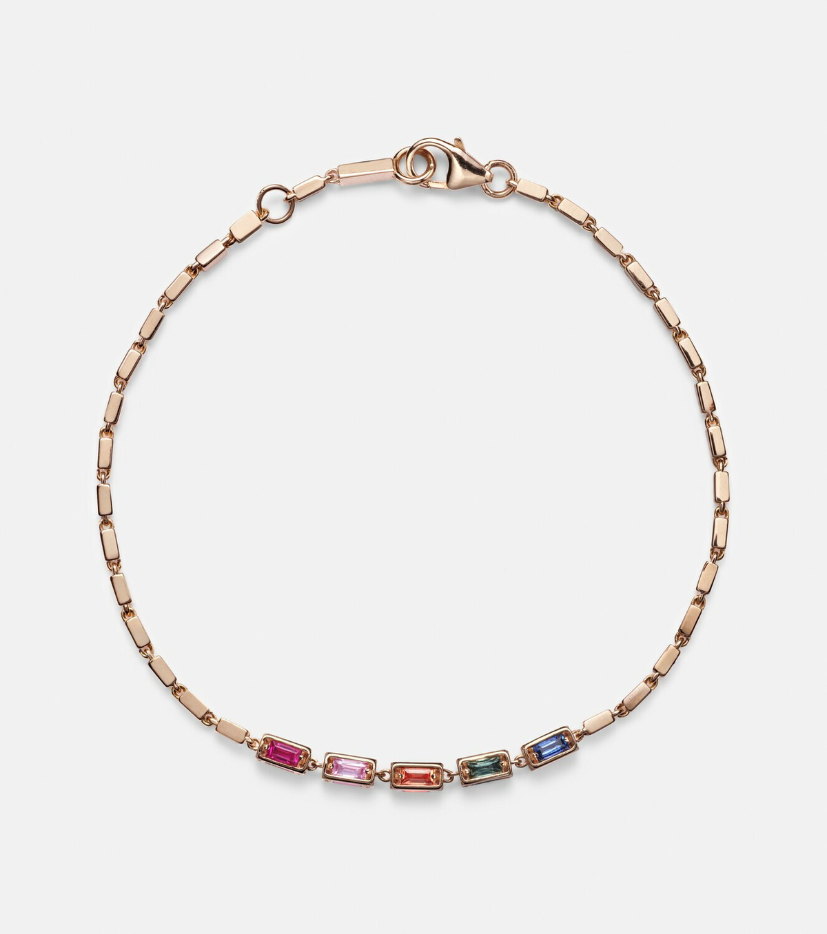 Suzanne Kalan Block-Chain Mini 18kt rose gold bangle with sapphires