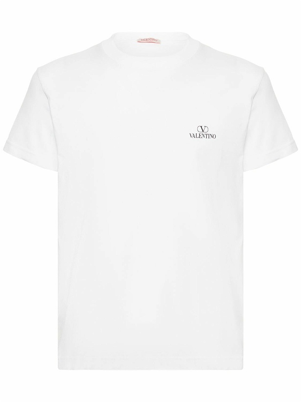 Photo: VALENTINO - Logo Print Cotton Jersey T-shirt