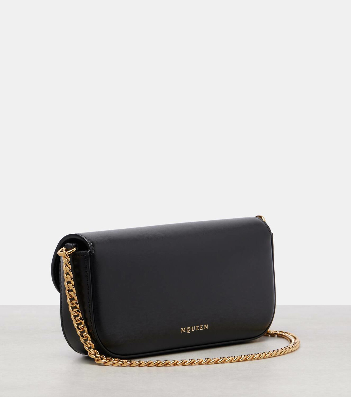 McQueen Skull Flower leather shoulder bag
