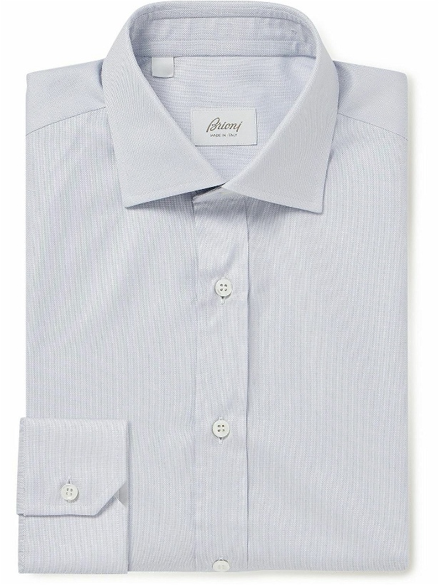 Photo: Brioni - Textured Cotton Shirt - Gray