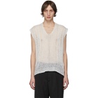 Our Legacy White Wool Reversed Cable Vest