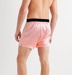 TOM FORD - Velvet-Trimmed Stretch-Silk Satin Boxer Shorts - Pink