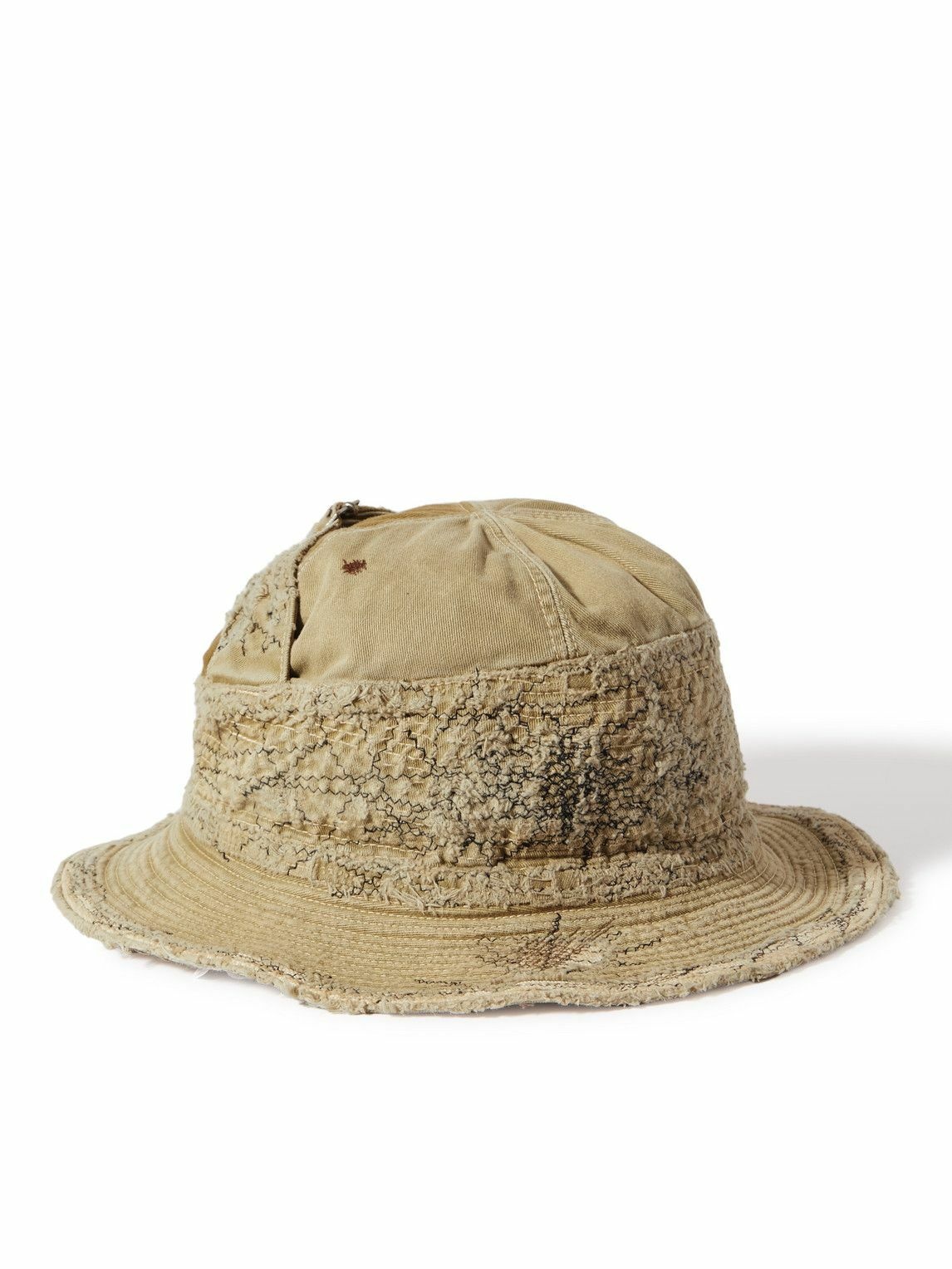 Photo: KAPITAL - The Old Man and the Sea Distressed Buckled Cotton-Twill Bucket Hat