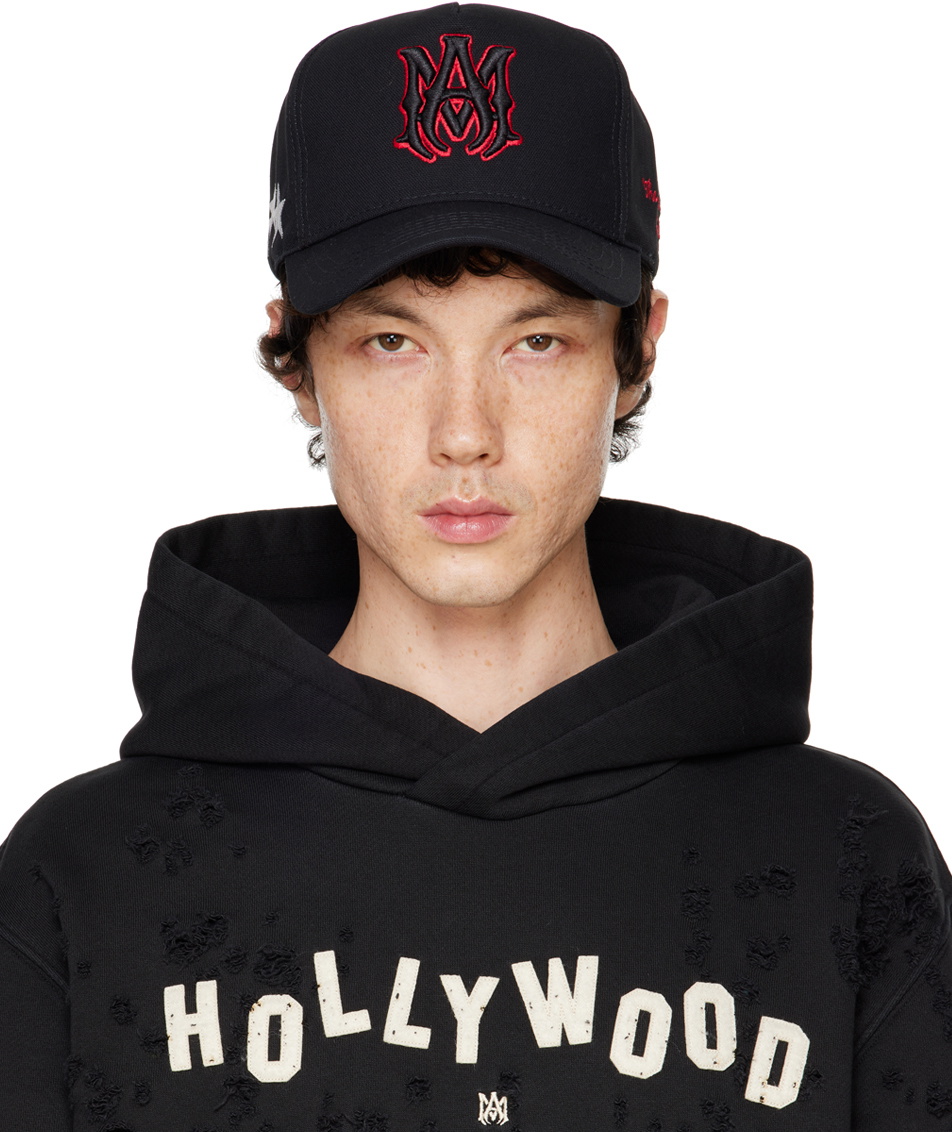 AMIRI Black & Red Stars 'MA' Canvas Cap Amiri