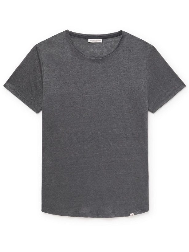 Photo: ORLEBAR BROWN - OB-T Slim-Fit Linen T-Shirt - Black