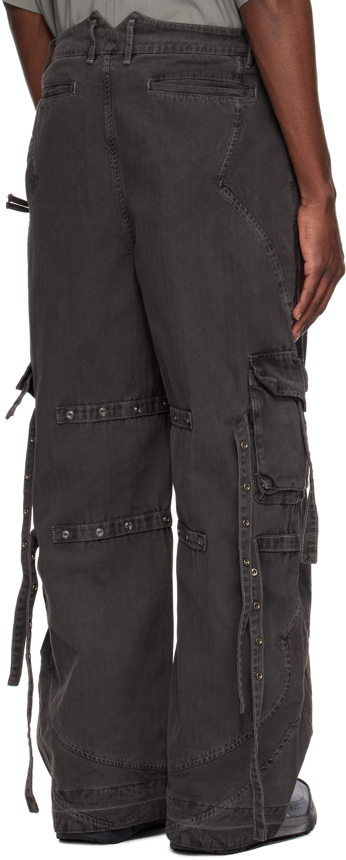 Professor.E Black Oteroi Bondage Cargo Pants