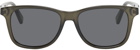Gucci Grey Transparent Acetate Rectangular Sunglasses