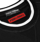 Dolce & Gabbana - Logo-Print Loopback Cotton-Blend Jersey Sweatshirt - Black