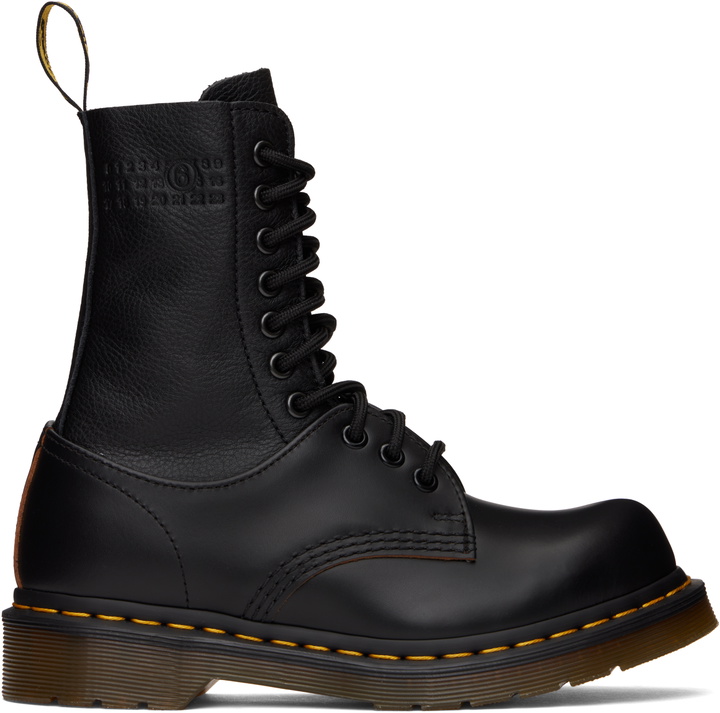 Photo: MM6 Maison Margiela Black Dr. Martens Edition 10 Eye Twisted and Reimagined 85 LAS Boots