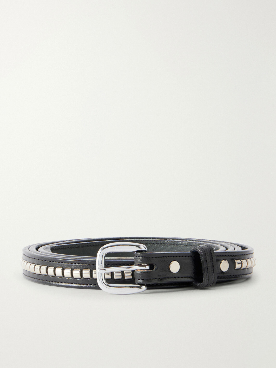 Monitaly - Extra Long Clincher 1.5cm Studded Leather Belt