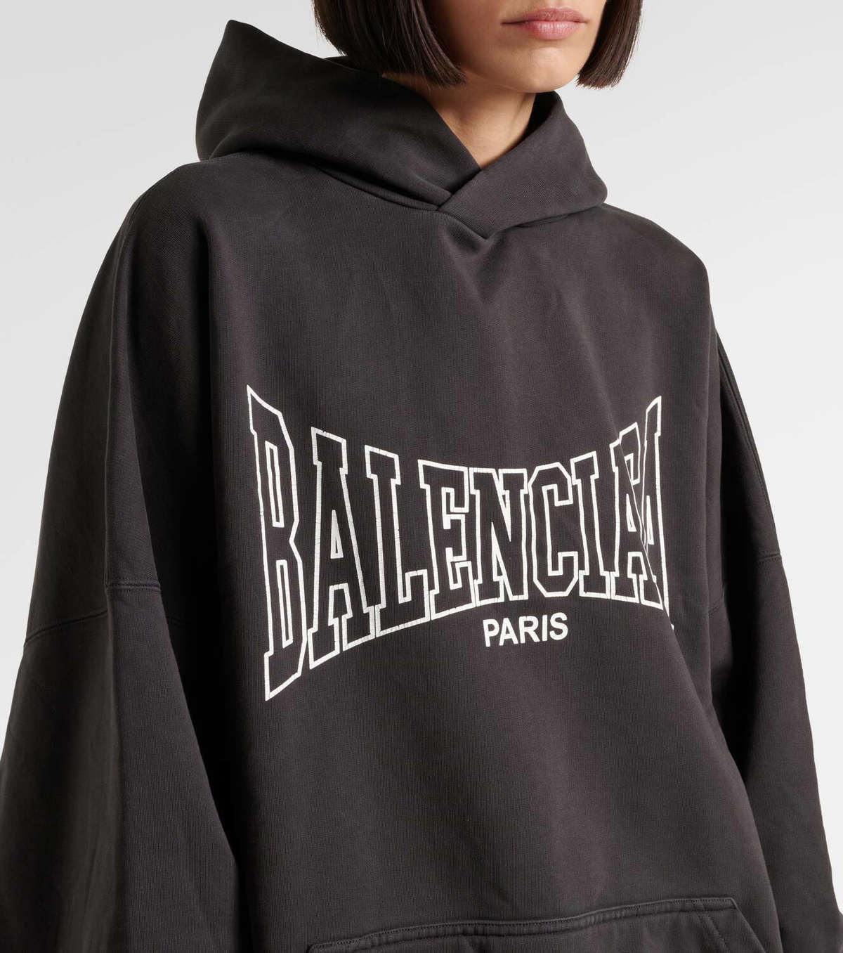 Balenciaga Logo cotton jersey hoodie Balenciaga
