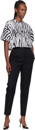 Balmain White & Black Zebra 'Balmain' T-shirt