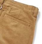 Beams Plus - Cropped Cotton-Blend Corduroy Trousers - Neutrals