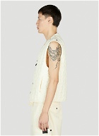 Stone Island Shadow Project - Quilted Vest in Cream