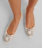 Manolo Blahnik Hangisi embellished organza ballet flats