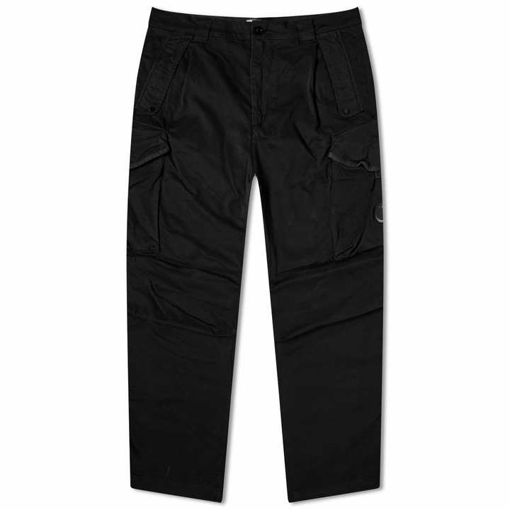 Photo: C.P. Company Men's Stretch Sateen Loose Cargo Pants in Black