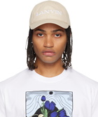 Lanvin Beige 'LANVIN' Cotton Cap